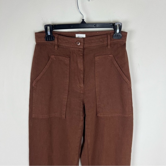 Aritzia Wilfred Free Modern Utility Pant Dark Chocolate Brown High Rise Size 6 - Picture 3 of 6